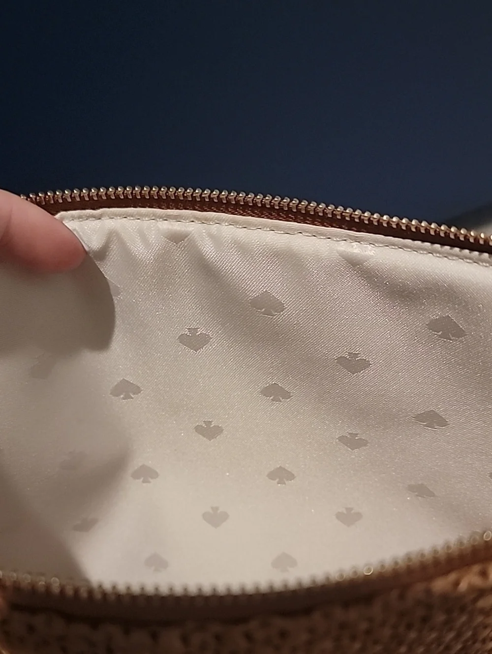 KATE SPADE Woven Straw Clutch - Tan